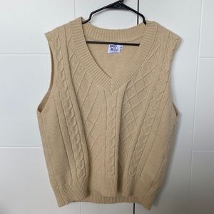Princess Polly Jada Oversized Sweater Vest Beige